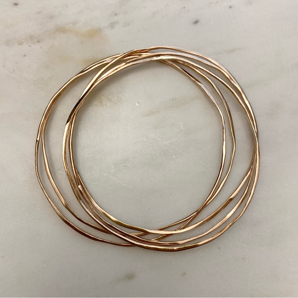 EUC Gorjana Rose Gold Plated G Bangles Bracelets (Discontinued)